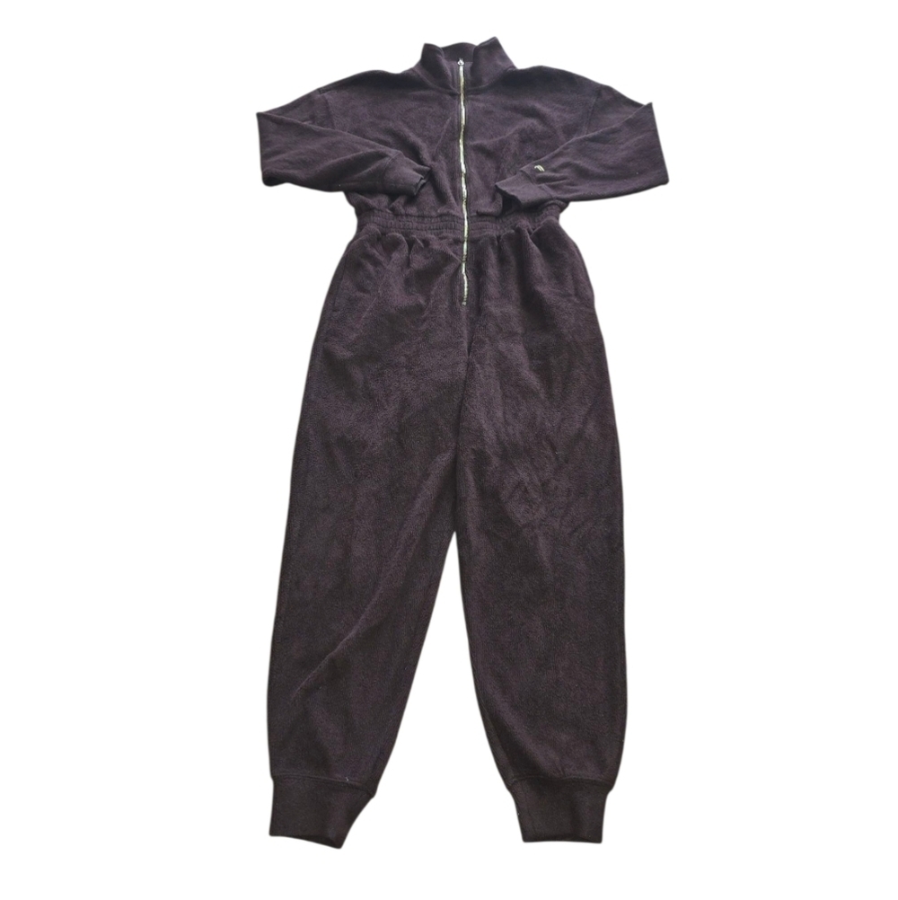 Fabletics Cozy Cord Jumpsuit L Brown Comfy Onesie
